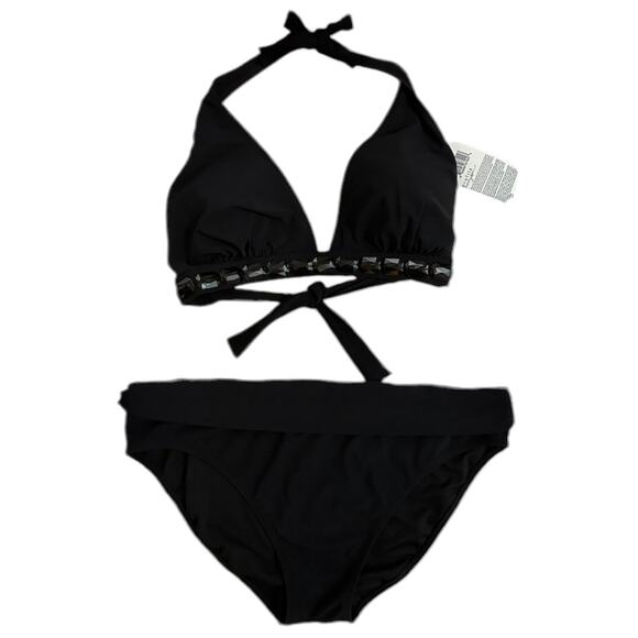 PROFILE by GOTTEX NWT Black 2 Piece Bikini Swimsuit Set – Size 14 - Picture 8 of 8